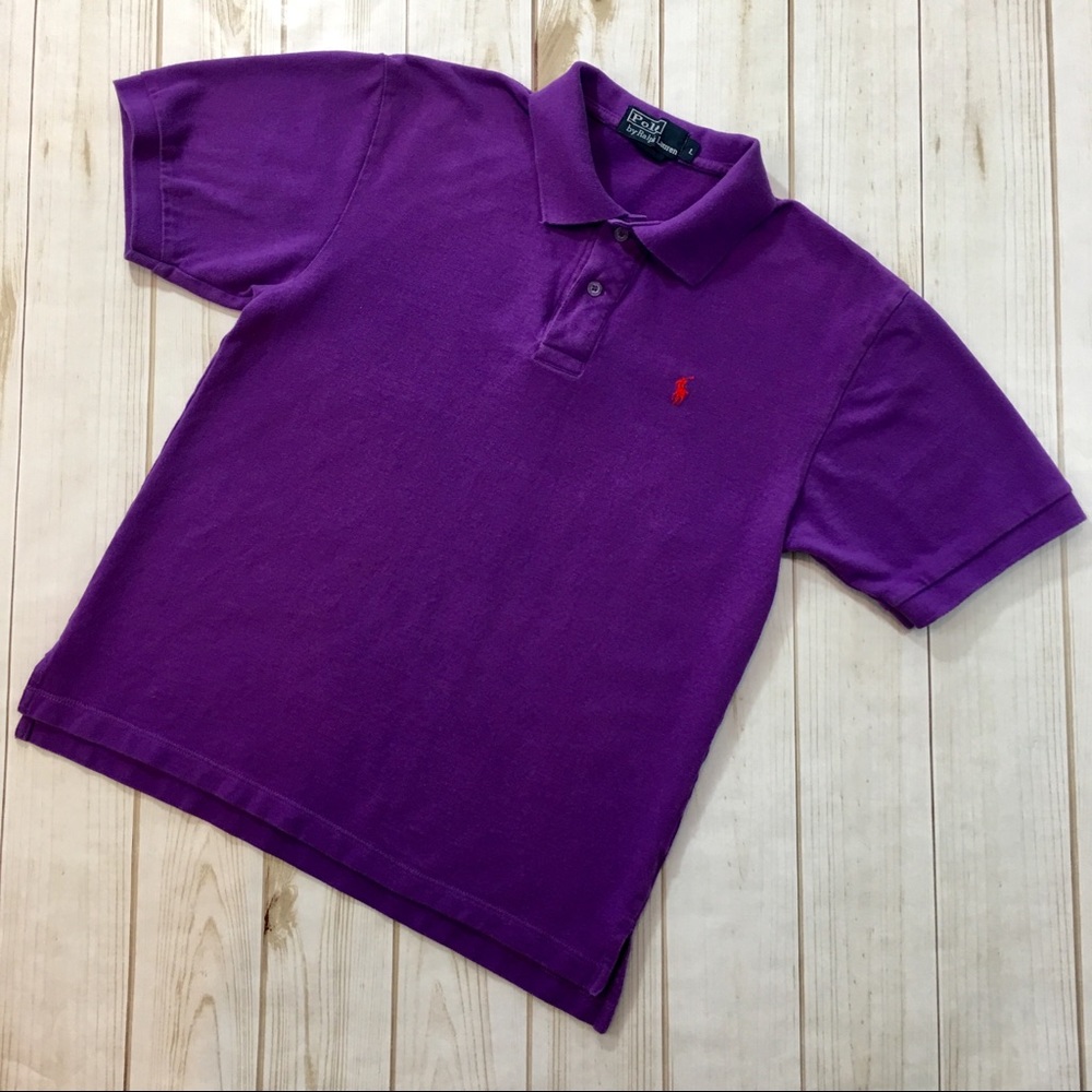 (SOLD) Polo Ralph Lauren Boys purple Polo Shirt, L - Picture 2 of 5